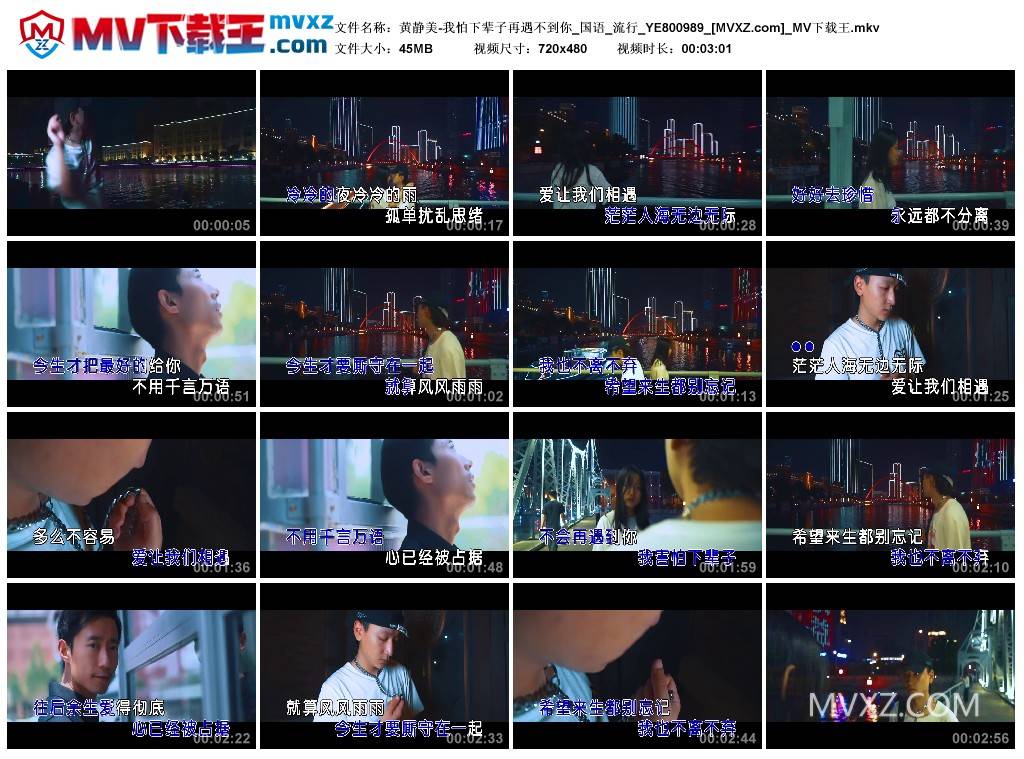 黄静美-我怕下辈子再遇不到你_国语_流行_YE800989